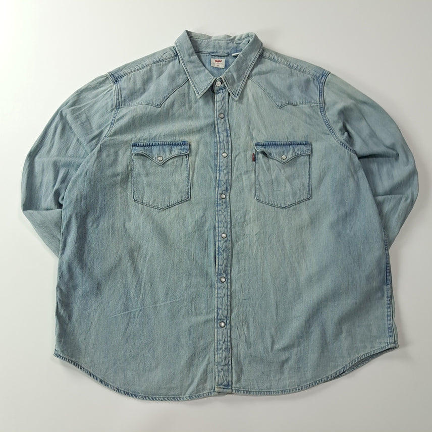 [BUNJANG] Levi's Red Tab Western Denim Shirt Pastel Blue (2XL) / CA633 2XL 리바이스 레드탭 웨스턴 데님 셔츠 남방