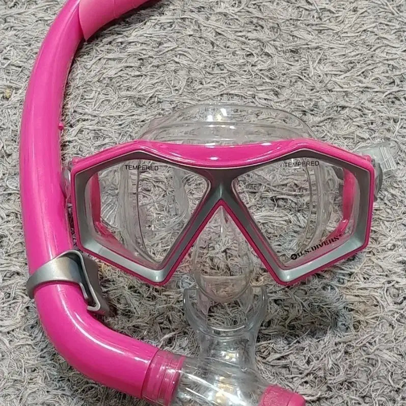 [BUNJANG] U.S. Divers Pink & Blue Couple Snorkel Set / U.S 다이버스 핑크 블루 커플 스노클 세트