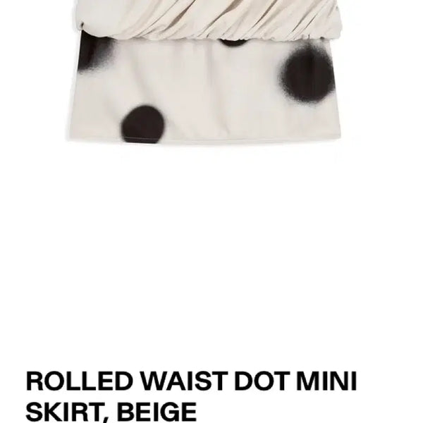 [BUNJANG] OPEN YY Rolled Waist Dot Mini Skirt - Beige / OPEN YY, ROLLED WAIST DOT MINI SKIRT, BEIGE