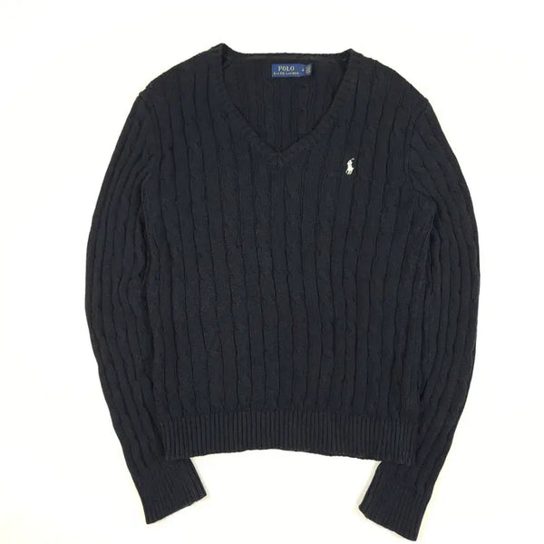 [BUNJANG] Polo Ralph Lauren Navy Cable Knit Sweater (Size M) / 폴로 랄프로렌 네이비 케이블 니트 [M]
