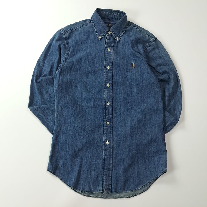 [BUNJANG] Polo Ralph Lauren Indigo Chambray Slim Fit Shirt / CA637 S 폴로 슬림핏 인디고블루 샴브레이 셔츠 남방
