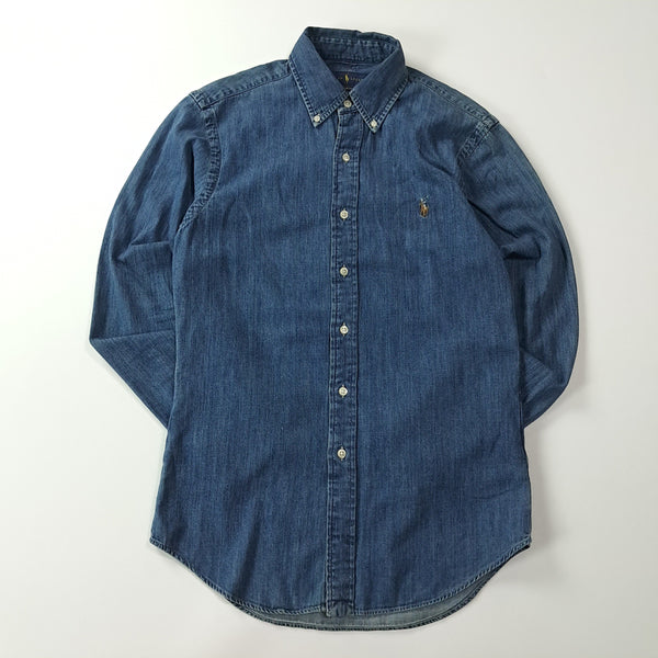 [BUNJANG] Polo Ralph Lauren Indigo Chambray Slim Fit Shirt / CA637 S 폴로 슬림핏 인디고블루 샴브레이 셔츠 남방