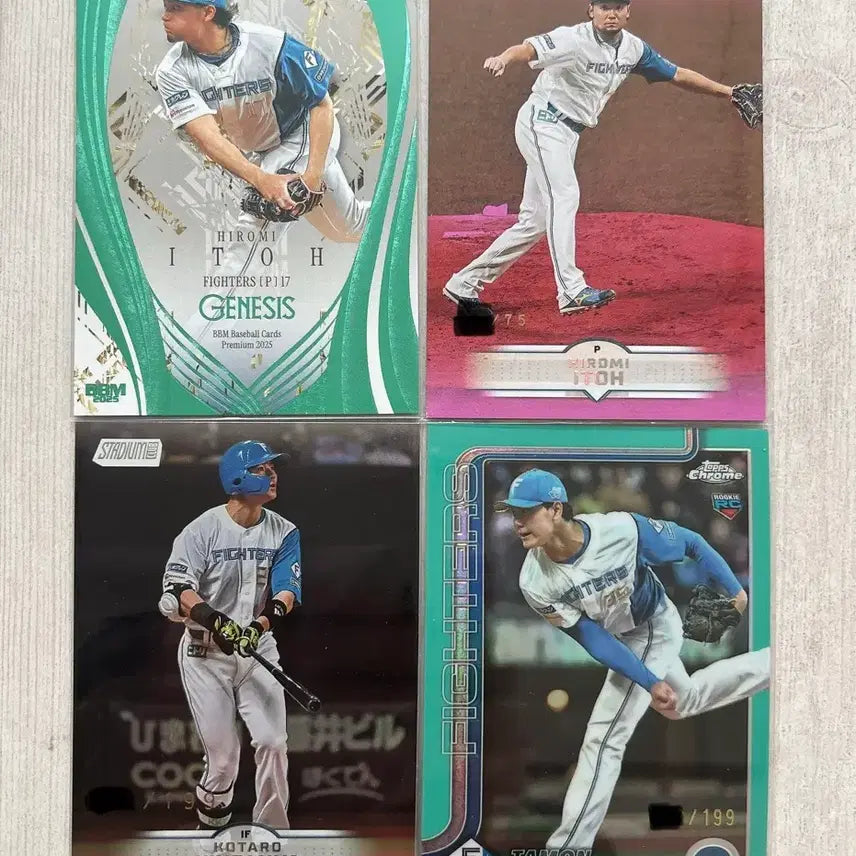 [BUNJANG] Nippon-Ham Fighters Baseball Cards (Set of 4) / NPB 니혼햄 파이터스 카드