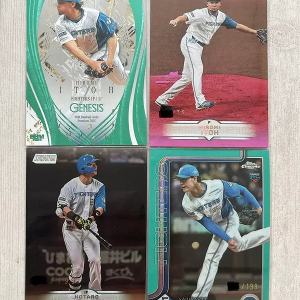 [BUNJANG] Nippon-Ham Fighters Baseball Cards (Set of 4) / NPB 니혼햄 파이터스 카드