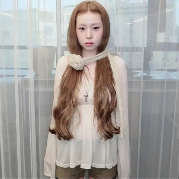 [BUNJANG] hetit Shell Star Blouse Ivory / 헤티hetit 쉘 스타 블라우스 아이보리 오버듀플레어포에토코이세이오시눈스컬프터타낫플노팔아수라샵위아
