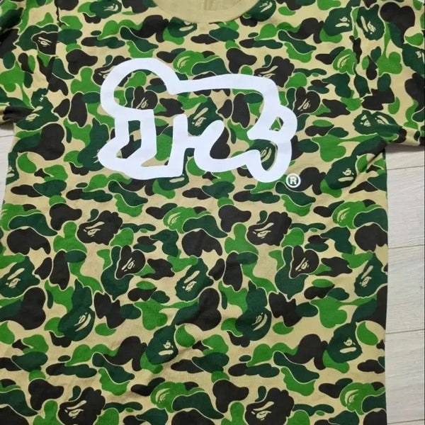 [BUNJANG] BAPE x Keith Haring Camo Short Sleeve T-Shirt / 베이프 카모 반팔티 키스해링 콜라보