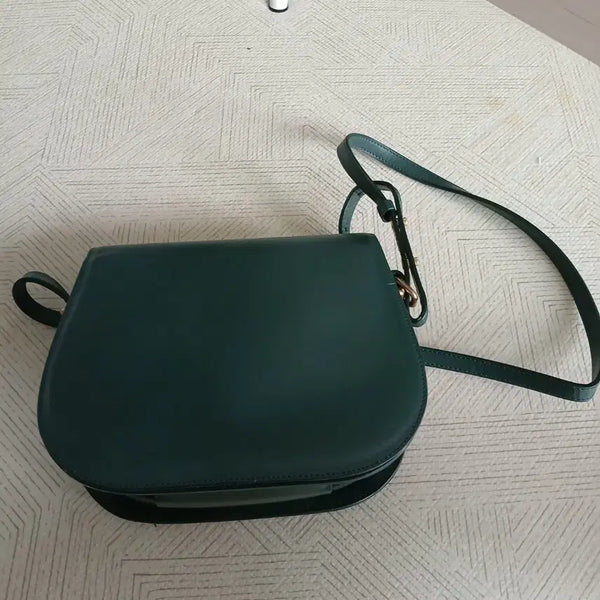 [BUNJANG] Leather Shoulder Bag Deep Green / 가죽숄더백 딥 그린