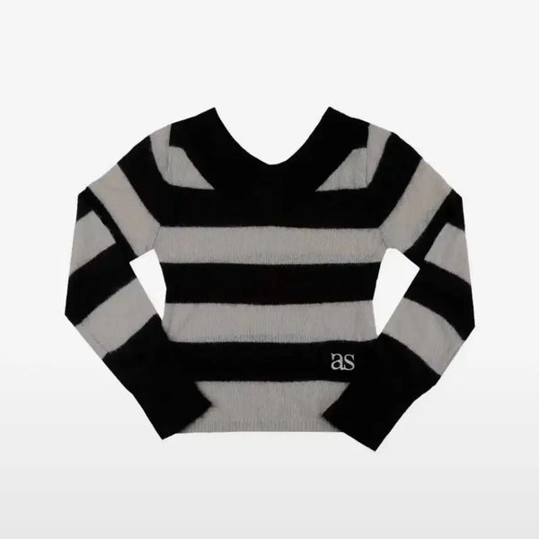 [BUNJANG] PONY STRIPE KNIT BLACK / PONY STRIPE KNIT / BLACK