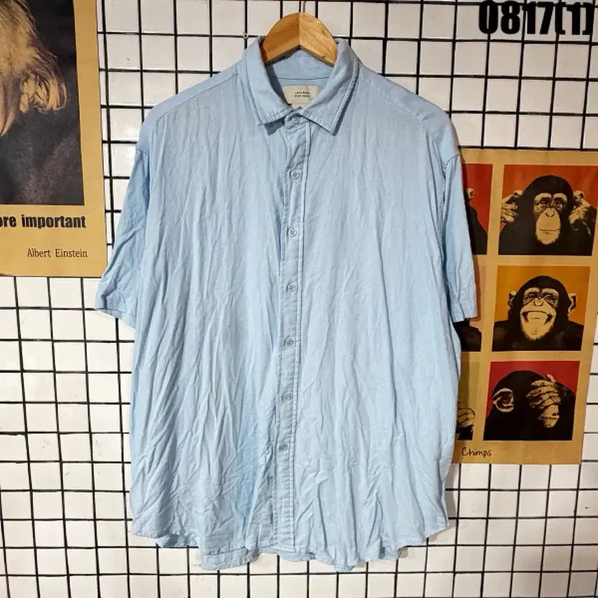 [BUNJANG] Light Blue Short Sleeve Shirt / 하늘색 반팔 셔츠 0817