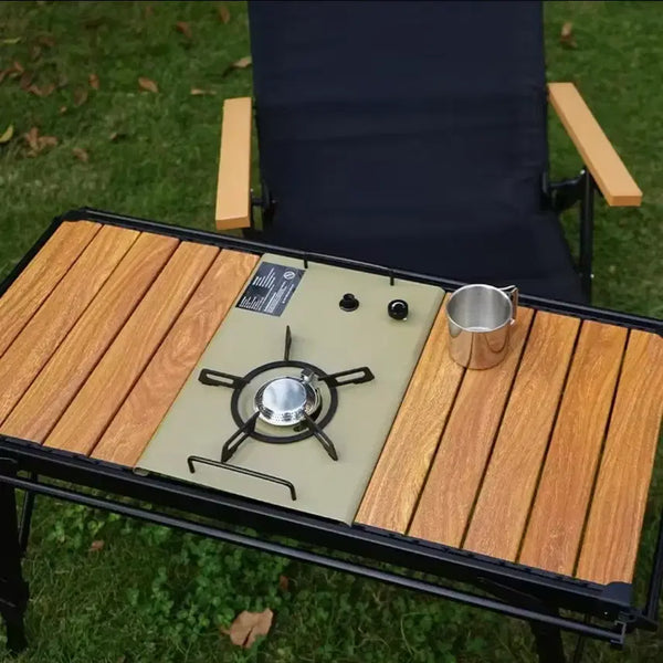 [BUNJANG] Folding Lightweight IGT Wooden Roll Camping Table / 캠핑 IGT 우드 롤 테이블 새상품 접이식 경량