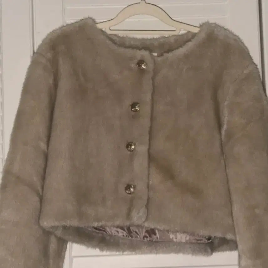 [BUNJANG] Beige Fur Jacket / 베이지 퍼 자켓
