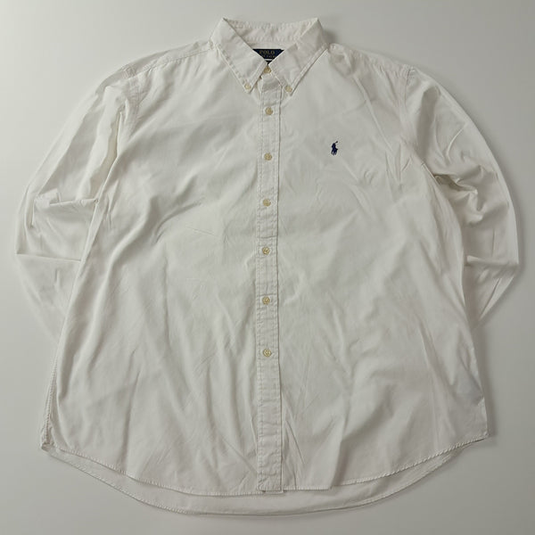 [BUNJANG] Polo Ralph Lauren Custom Fit White Cotton Button-Down Shirt XXL / CA643 2XL 폴로 커스텀핏 화이트 셔츠 남방