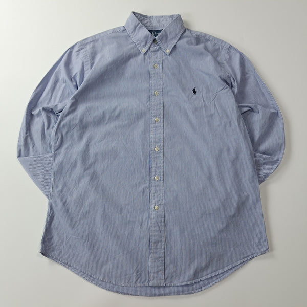 [BUNJANG] Polo Ralph Lauren Custom Fit 00s Blue Pinstripe Shirt L / CA644 L 폴로 커스텀핏 00s 블루 핀스트라이프 셔츠 남방