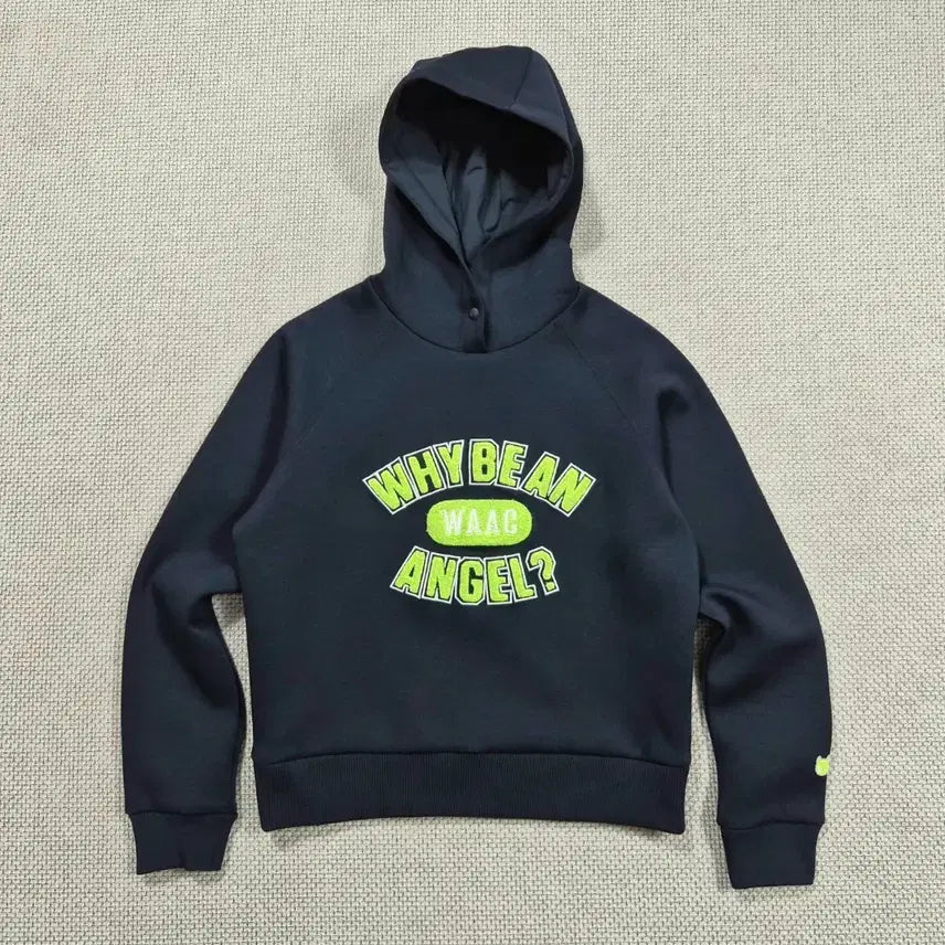 [BUNJANG] WAAC Women's Hooded Sweatshirt Navy Lettering / 왁 후드티