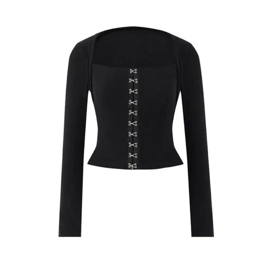 [BUNJANG] Not Your Rose Hook Square Top (Black) / 낫유어로즈 후크 스퀘어 탑 (블랙)