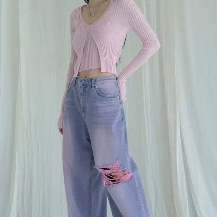 [BUNJANG] Urban Dress Two-Way Pink Cardigan / 어반드레스 투인원 핑크 가디건 (새상품)