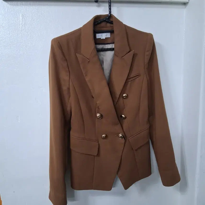 [BUNJANG] Nice Claup Women's Brown Jacket with Gold Buttons / 나이스클랍 여성55 자켓