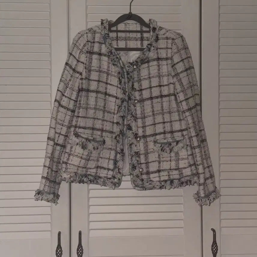 [BUNJANG] White Tweed Jacket / 화이트 트위드 자켓