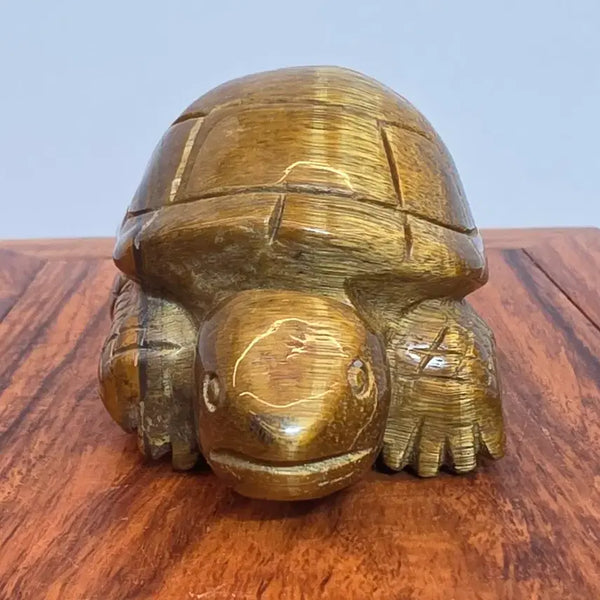 [BUNJANG] Tiger's Eye Turtle Mineral Stone Figurine / 26081714 좋은 기운을 내뿜는 영롱한 호안석 타이거아이 거북이 광물 수석 팝니다