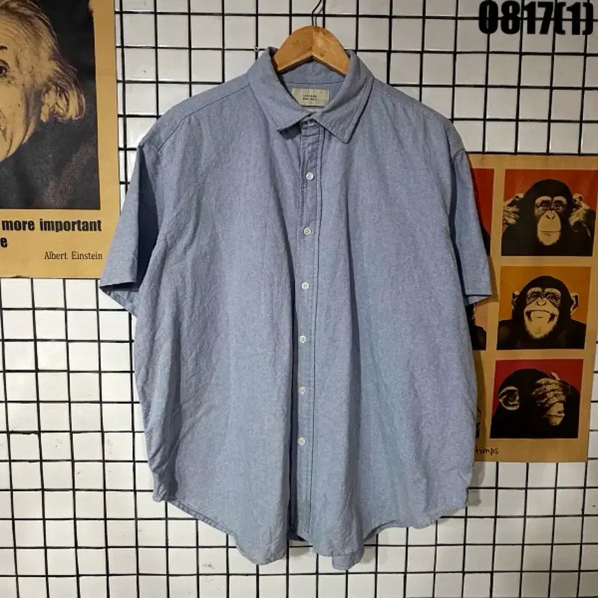 [BUNJANG] Men's Short Sleeve Shirt Light Blue Size S / 남자 반팔 셔츠 S 0817