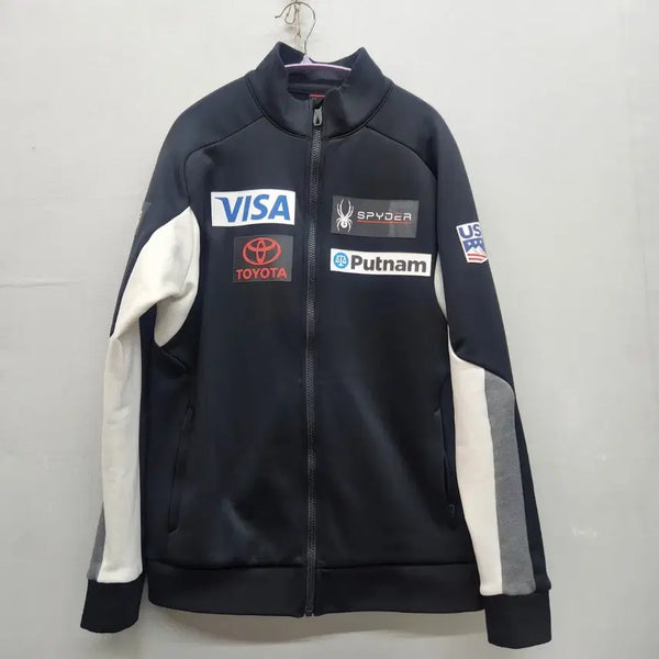 [BUNJANG] Spider USA Skating Applique Logo Jersey Zip-Up Top / 스파이더 US 스키팅 와펜로고 져지 집업 M(M) 남여공용