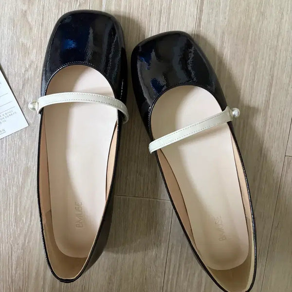 [BUNJANG] BMUSE Pearl Strap Ballet Flats - 245 / BMUSE 비뮤즈 진주 플랫 245
