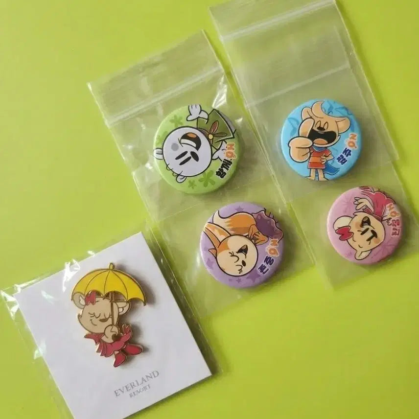 [BUNJANG] Everland Rainbow Bonus Lala Badge & Can Badge Bundle Set / 일괄판매) 에버랜드 레인보너스 라라 뱃지 & 캔배지