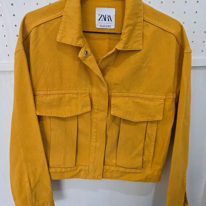 [BUNJANG] Zara Yellow Cropped Denim Jacket M / 자라 데님 자켓 옐로우