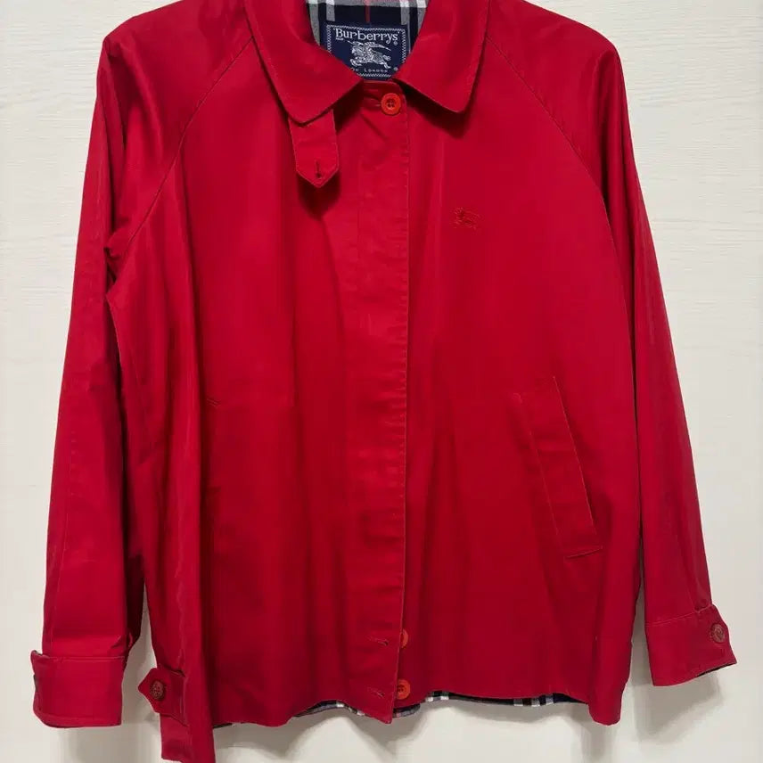 [BUNJANG] Burberry Red Cotton Jacket / 버버리 레드 여성 면 자켓