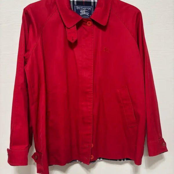 [BUNJANG] Burberry Red Cotton Jacket / 버버리 레드 여성 면 자켓