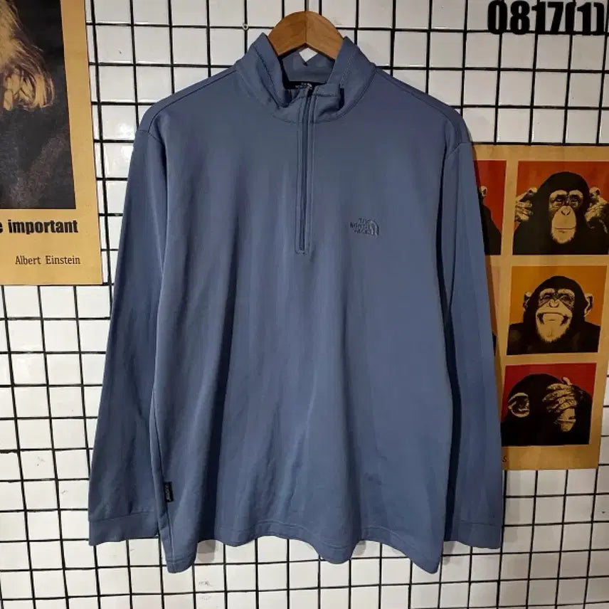 [BUNJANG] The North Face Men's Long Sleeve T-Shirt - Light Blue - Size 100 / 노스페이스 티셔츠 100 0817