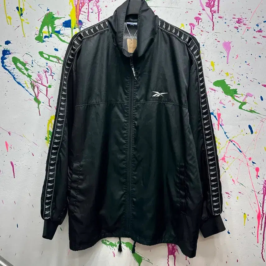 [BUNJANG] 90s Reebok Old School Vector Logo Tape Track Jacket / 90s 리복 올드스쿨 벡터 로고 테이프 트랙자켓 일본내수용 2XL