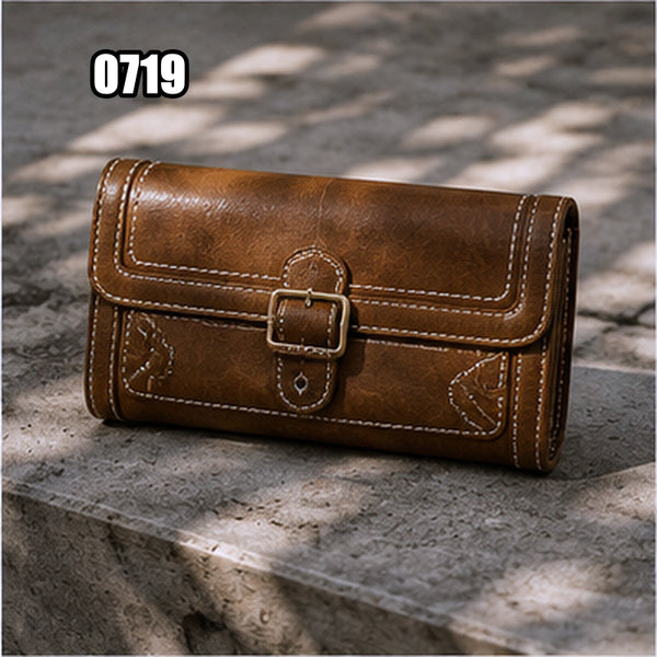 [BUNJANG] Nicole Gigi Vintage Leather Long Wallet / 니콜 생질르 빈티지 가죽 장지갑