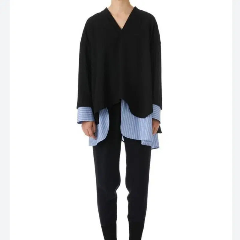 [BUNJANG] ENFOLD Double Cross Layered Long Sleeve Shirt / 38 엔폴드 더블 크로스 셔츠 레이어드 긴팔티