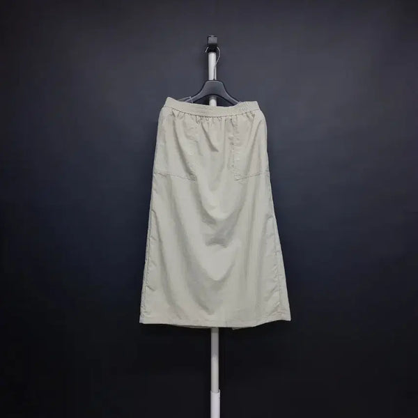 [BUNJANG] The Edge Spring Summer Fall Nylon Long Skirt Light Khaki / 새 더 엣지 춘하추 포코노 롱 스커트 77.66