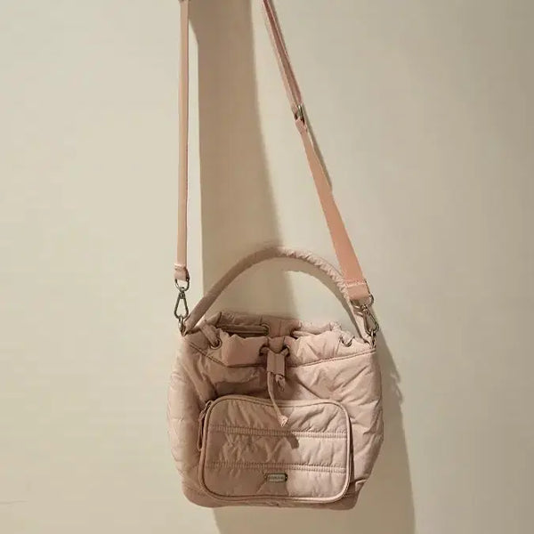 [BUNJANG] Black Yak Quilted Bucket Bag Pink / 퀼팅 버킷백 핑크 블랙야크