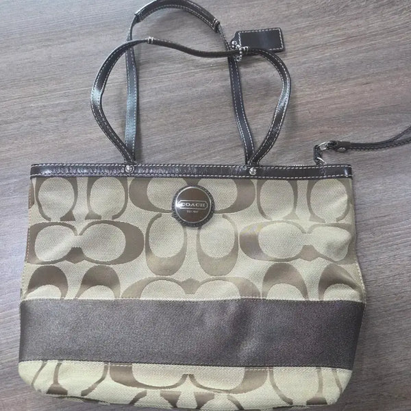 [BUNJANG] Coach Signature Fabric Shoulder Bag / [정품] 코치 시그니처 원단 숄더백