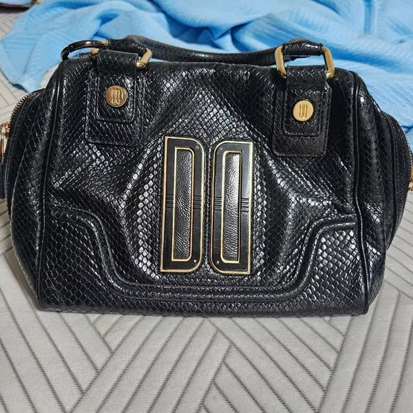 [BUNJANG] Daks Women's Tote Bag - Snakeskin Pattern, Black / DV 닥스 가방 여성 토트백 뱀피 무늬 블랙