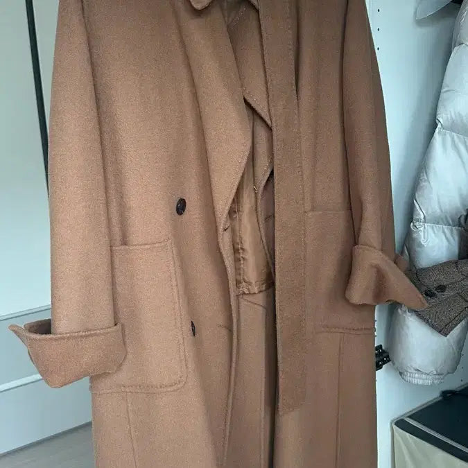 [BUNJANG] Simple Design Brown Coat / 코트 브라운 색상