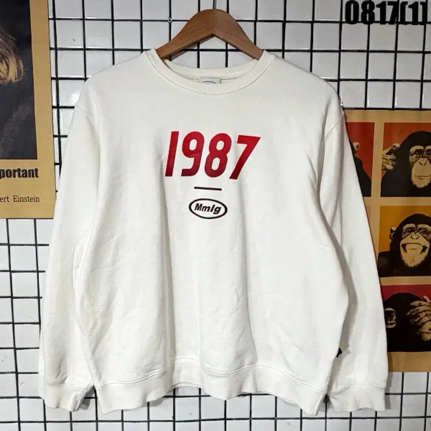 [BUNJANG] Mmlg 1987 Logo White Sweatshirt (Size S) / 맨투맨 S 0817