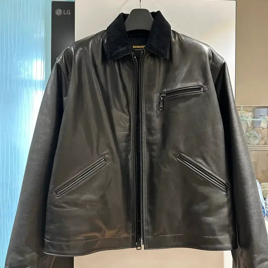 [BUNJANG] Real Simmons J01 Leather Jacket Black M / 리얼시몬스 J01 가죽 자켓 블랙 M
