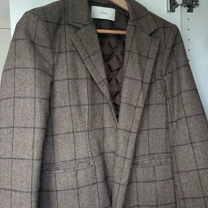 [BUNJANG] Check Pattern Jacket Brown / 체크 패턴 재킷 브라운