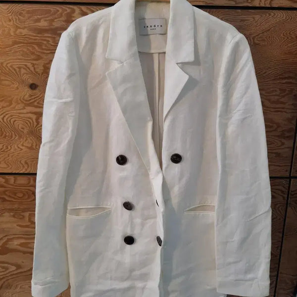 [BUNJANG] Sandro Women's Two-Button Jacket White / 산드로 자켓 화이트