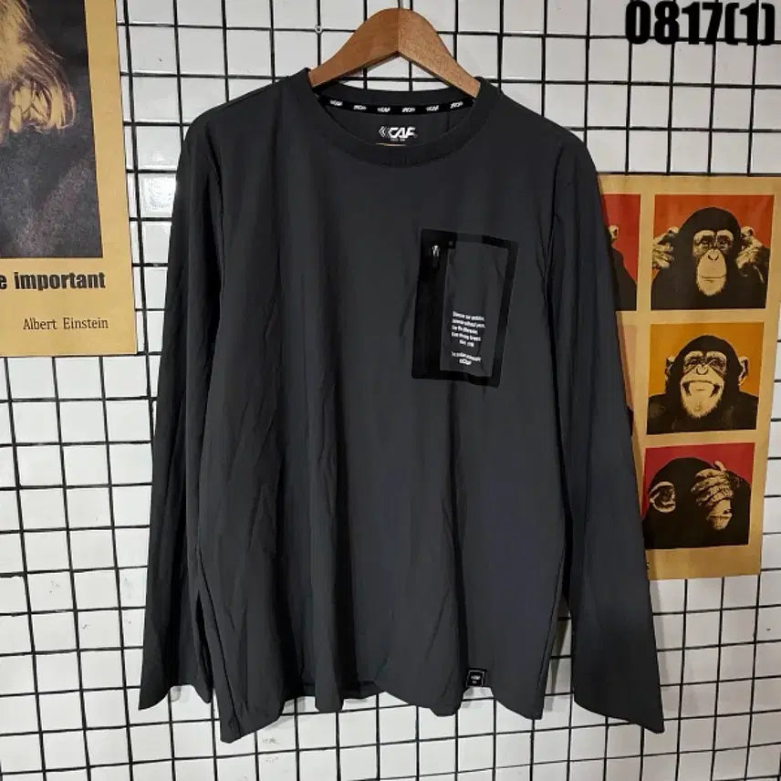 [BUNJANG] CAF Logo Black Long Sleeve T-Shirt (Size 105) / 긴팔티 105 0817