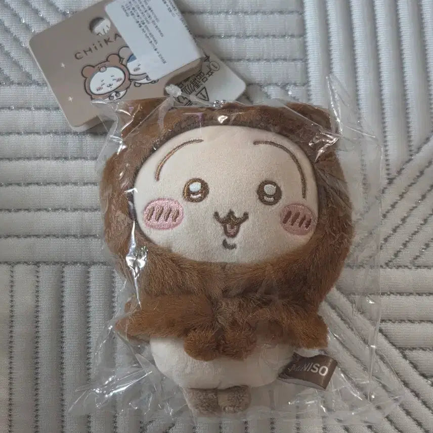 [BUNJANG] Monchichi Fluffy Collection Bear Hat Usagi Plush Keychain / 먼작귀 플러피 컬렉션 베어모자 우사기 인형 키링