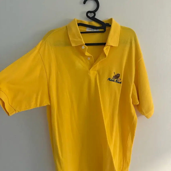 [BUNJANG] Pebble Beach Golf Wear Yellow Collared T-Shirt / 페블비치 골프웨어 노란색 카라티