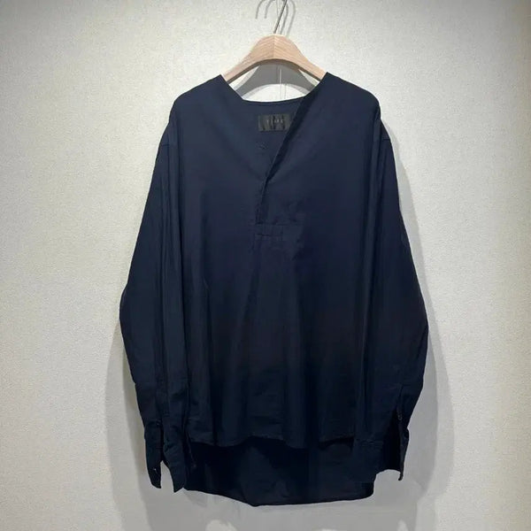 [BUNJANG] Time Homme Cotton Notch Neck Shirt / 타임옴므 아사면 노치넥 셔츠 팝니다
