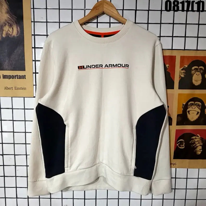 [BUNJANG] Under Armour Crewneck Sweatshirt Ivory Navy Size L / 언더아머 맨투맨 L 0817