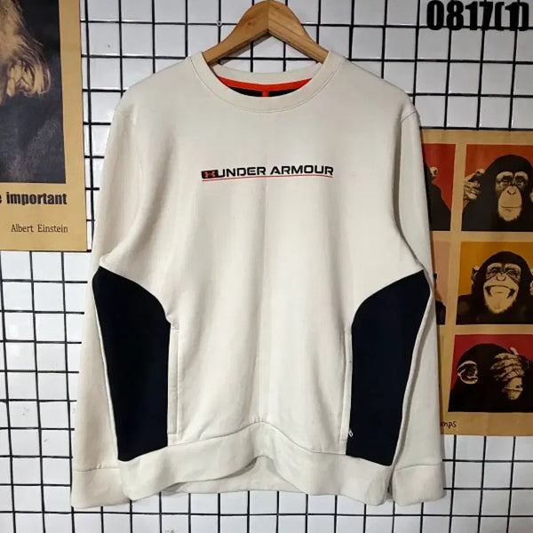 [BUNJANG] Under Armour Crewneck Sweatshirt Ivory Navy Size L / 언더아머 맨투맨 L 0817