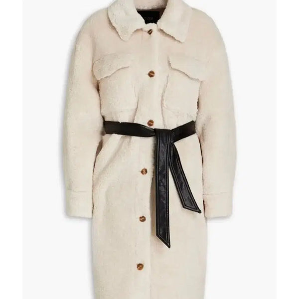 [BUNJANG] Maje Shearling Coat Ivory / 새상품 마쥬 시어링 코트 40